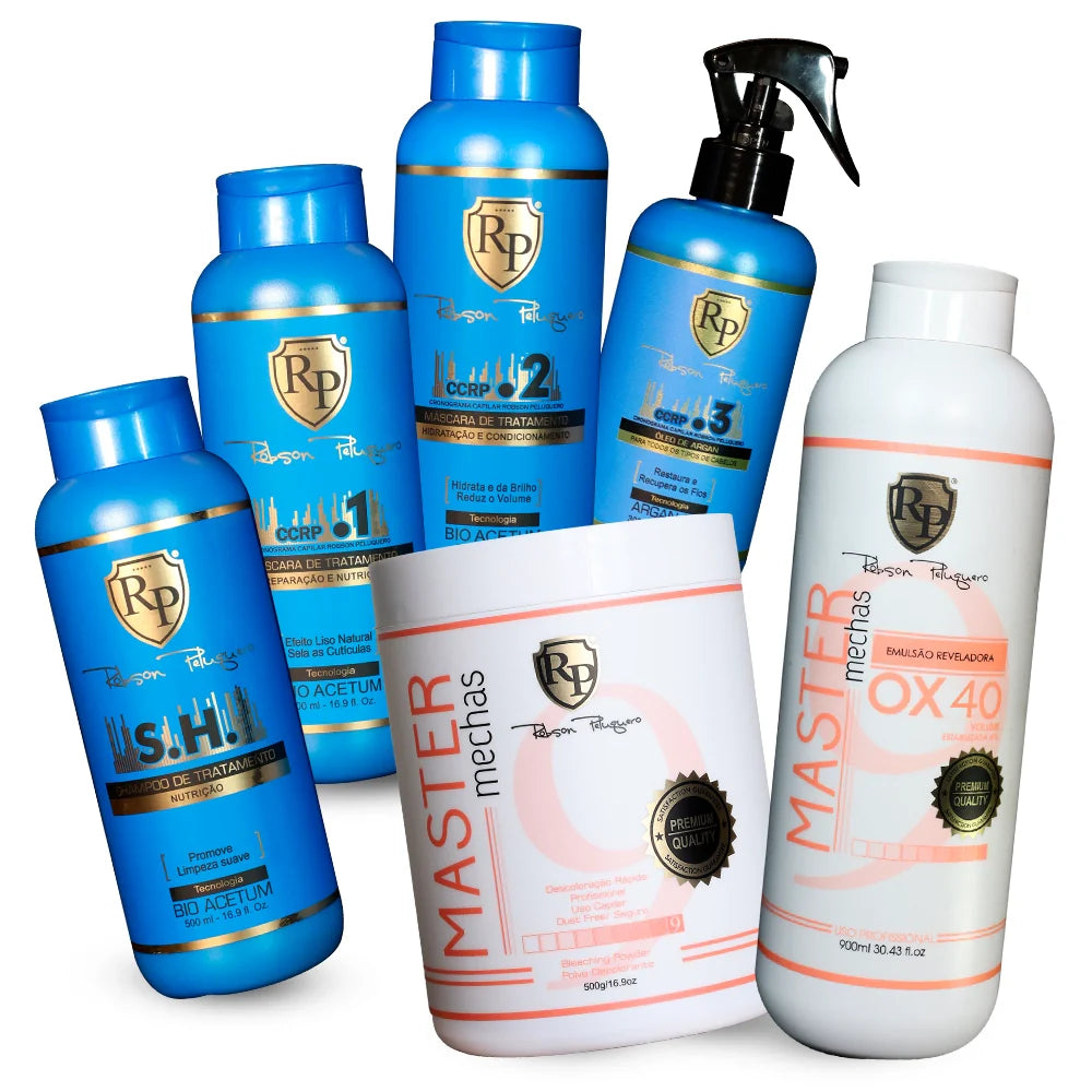 Kit Traitement Kératine Robson Peluquero CCRP 4 étapes - 1L + 500ml, Sans Formaldéhyde