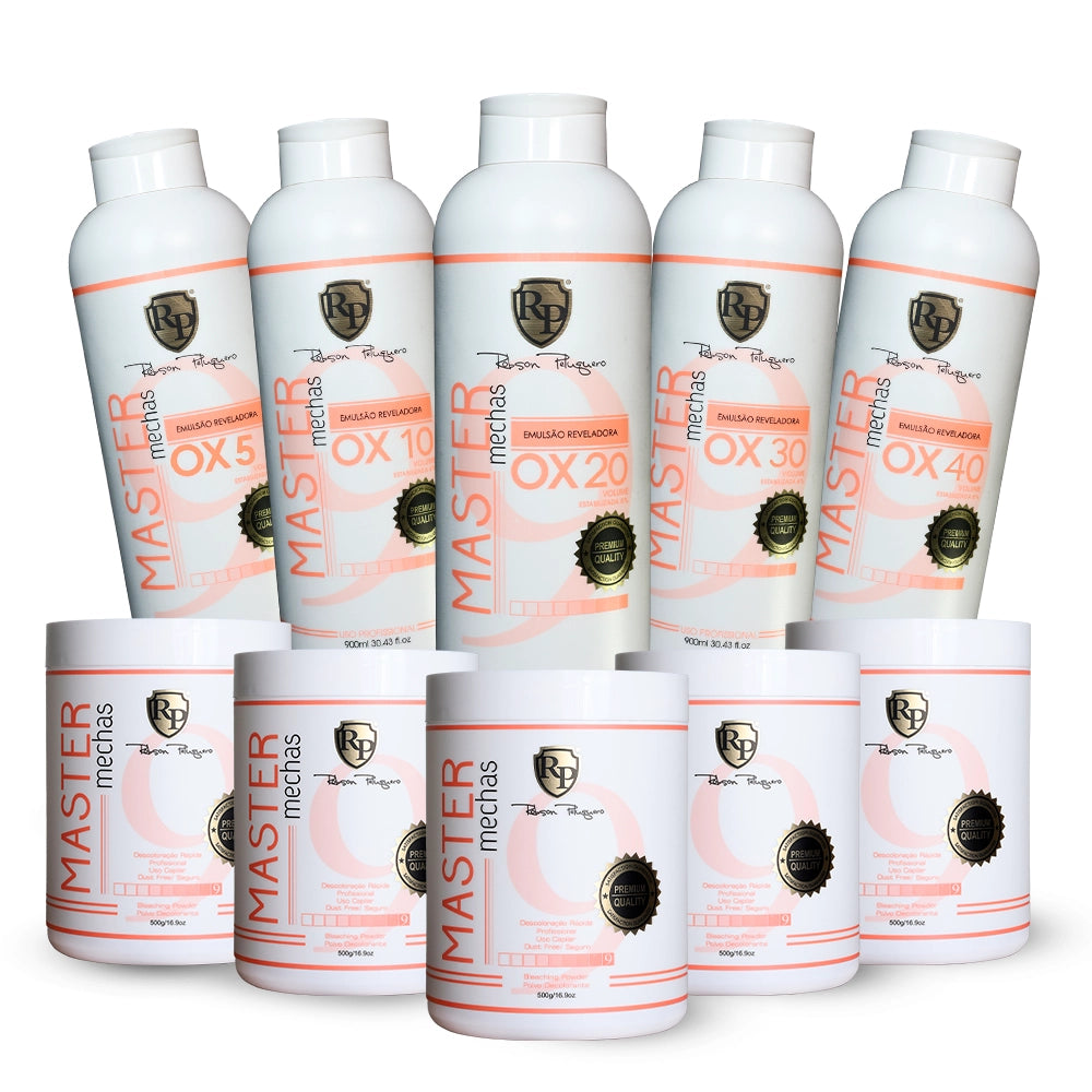 5 Polvo Decolorante Master Mechas + 5 Peróxidos