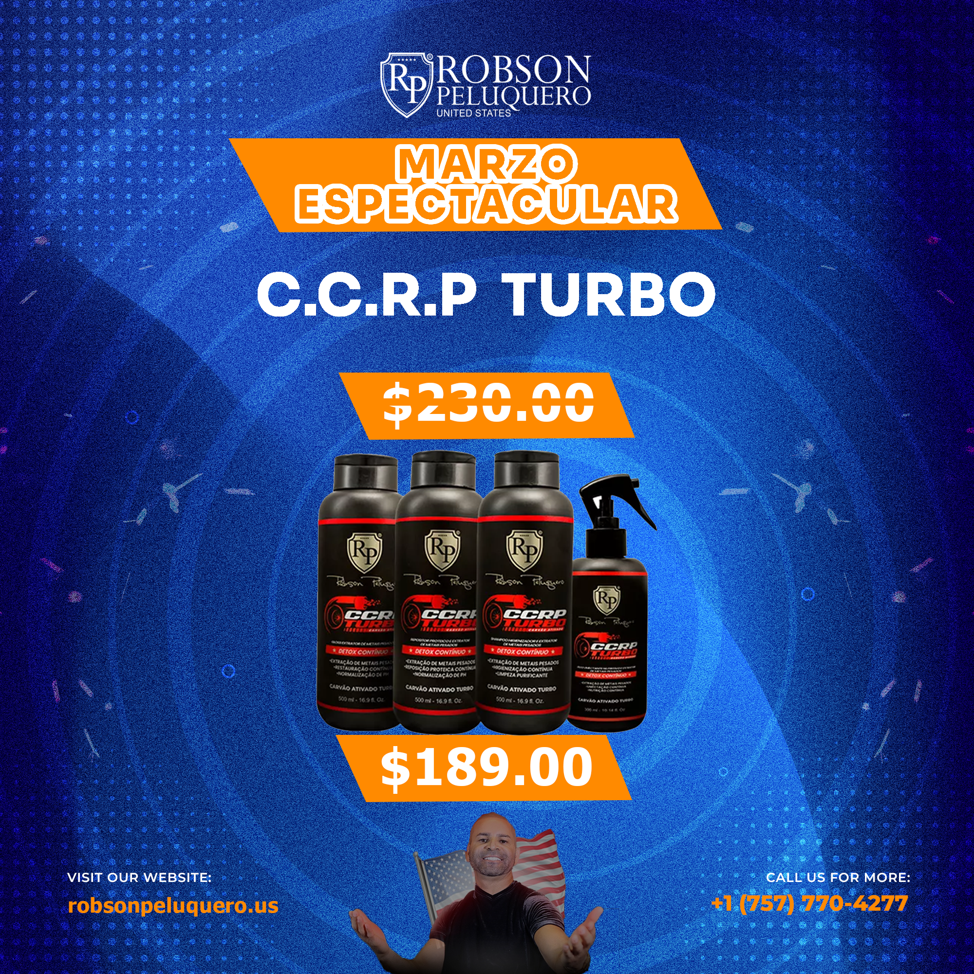 KIT CCRP ACTIVATED CHARCOAL TURBO 500ml - ROBSON PELUQUERO