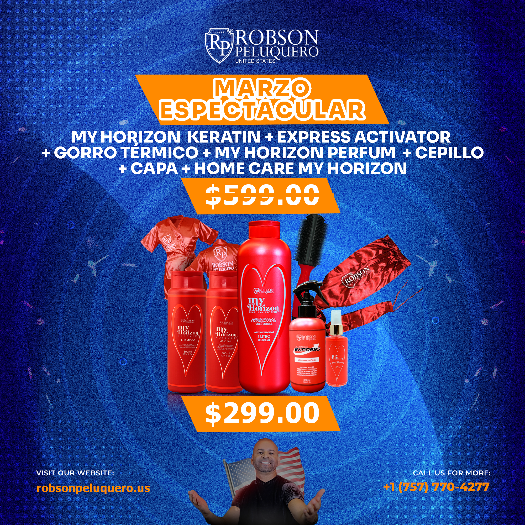 My Horizon Keratin + Express Activator + Gorro + My Horizon Perfum + Cepillo + Capa + My Horizon Home Care