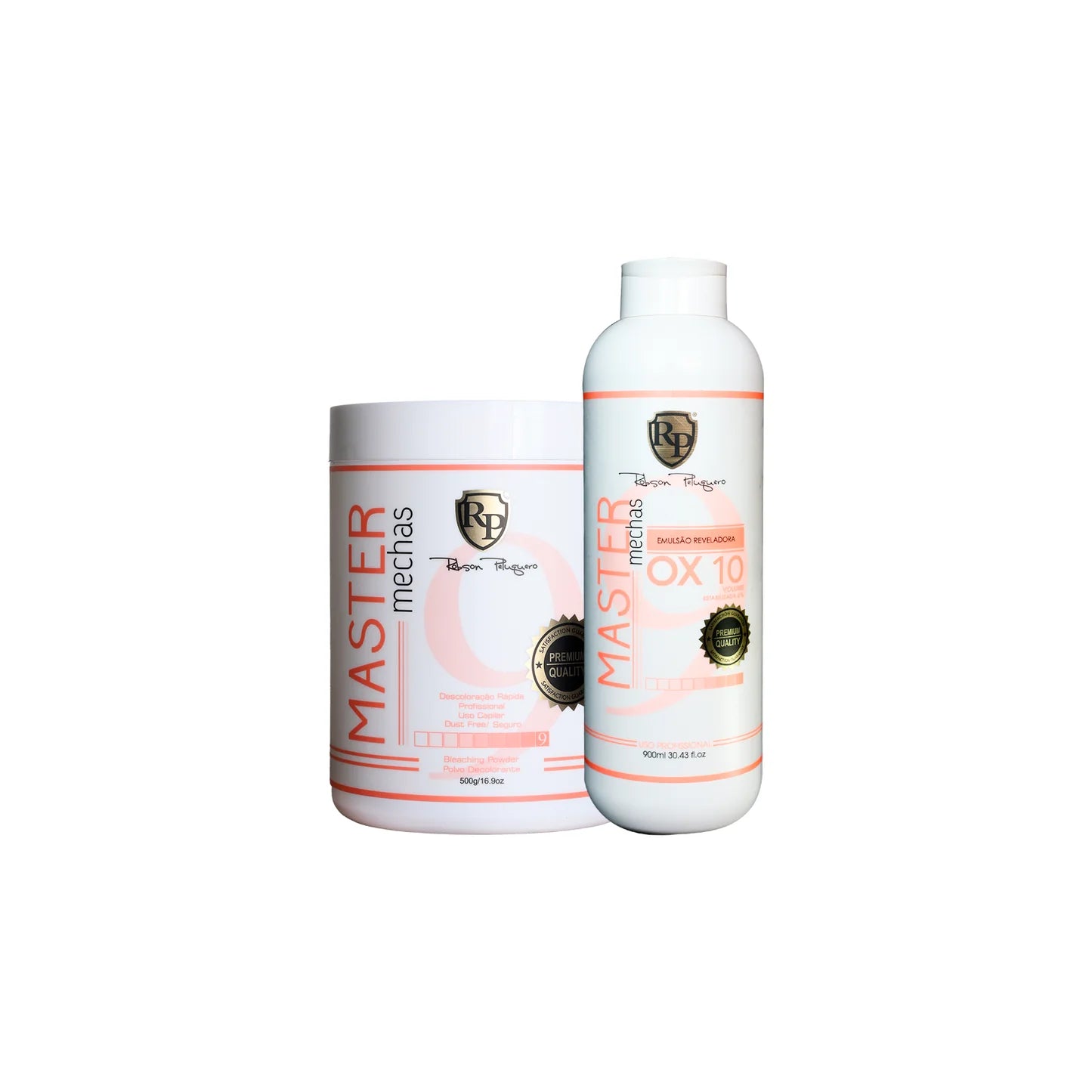 Kit Robson Peluquero Powder for Bleaching (Master Mechas) 500g / 17.6 Oz and Robson Peluquero Ox 10 900ml / 30.43 Oz