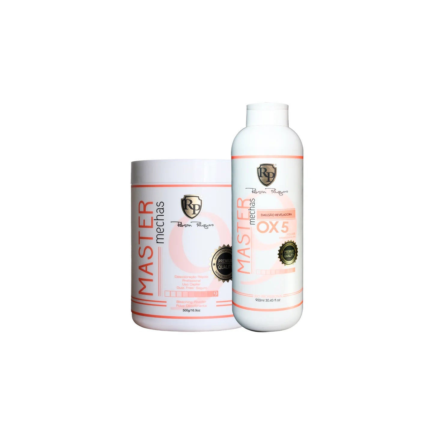 Kit Robson Peluquero Powder for Bleaching (Master Mechas) 500g / 17.6 Oz and Robson Peluquero Ox 05 900ml / 30.43 Oz