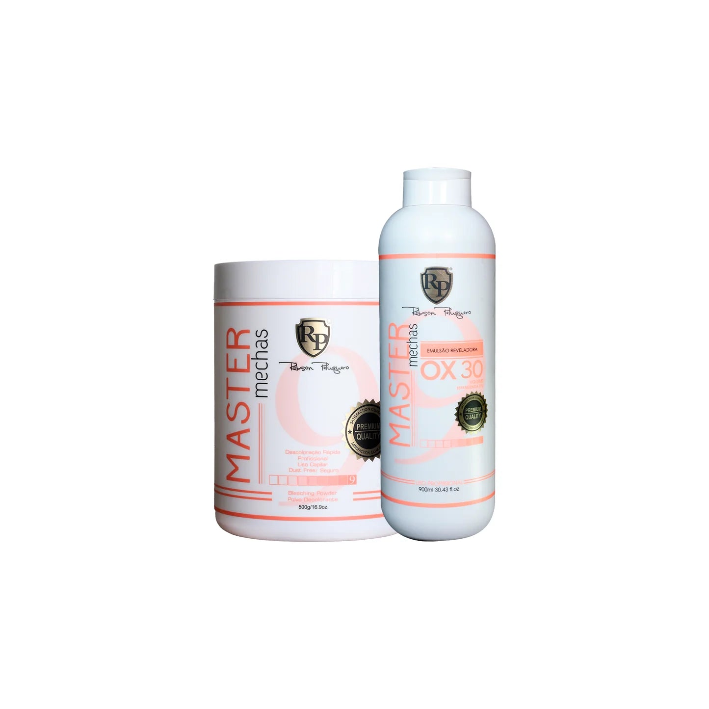 Kit Robson Peluquero Powder for Bleaching (Master Mechas) 500g / 17.6 Oz and Robson Peluquero Ox 30 900ml / 30.43 Oz